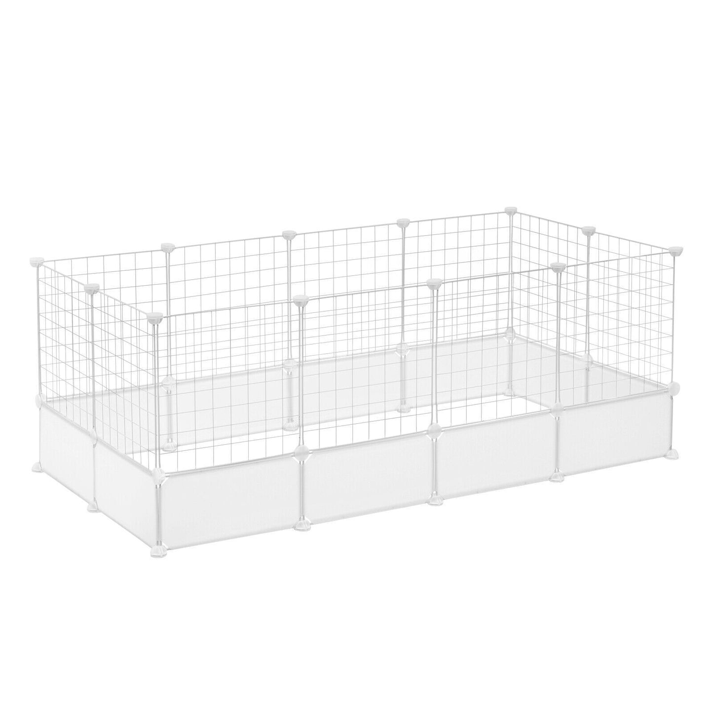 24 Panels Enclosure DIY Pet Fence Crate Cage Dog Pen Puppy Rabbit Playpen Indoor