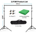 2M Photography Backdrop Stand Kit Professional Background Studio Green Screen