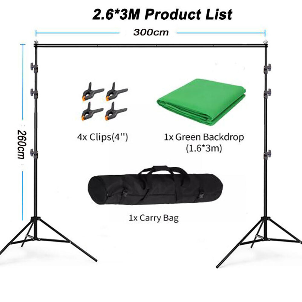 2M Photography Backdrop Stand Kit Professional Background Studio Green Screen