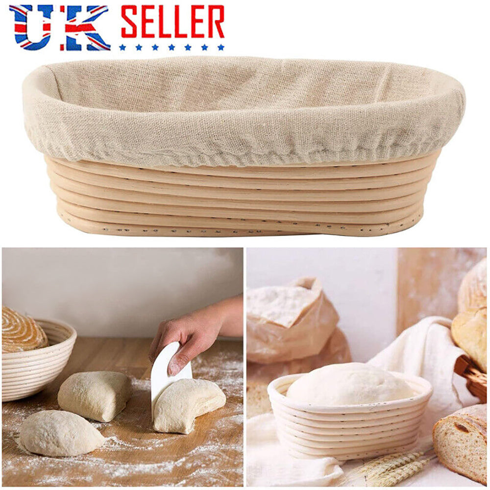 UK Oval Bread Proofing Proving Basket Rattan Banneton Brotform Dough Tool DIY