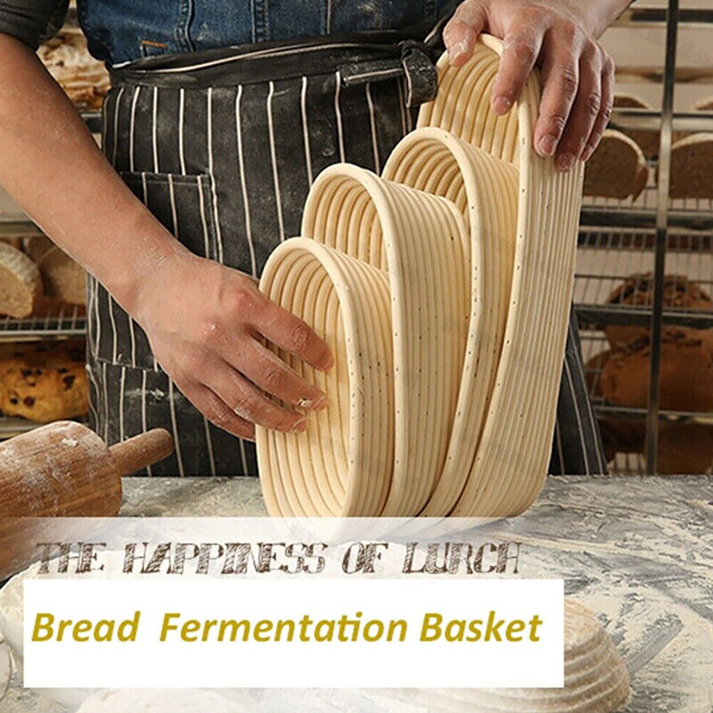 UK Oval Bread Proofing Proving Basket Rattan Banneton Brotform Dough Tool DIY