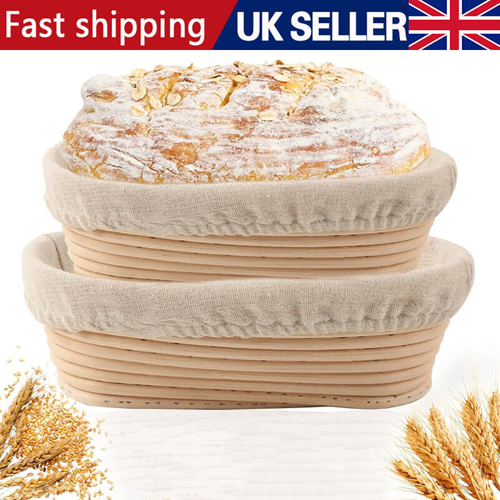 UK Oval Bread Proofing Proving Basket Rattan Banneton Brotform Dough Tool DIY