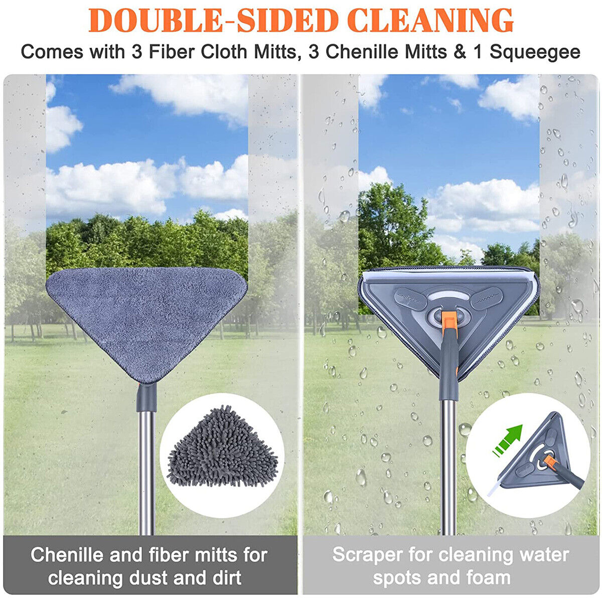 360° Rotatable Adjustable Cleaning Mop Triangle Mops Multipurpose Cleaning Brush