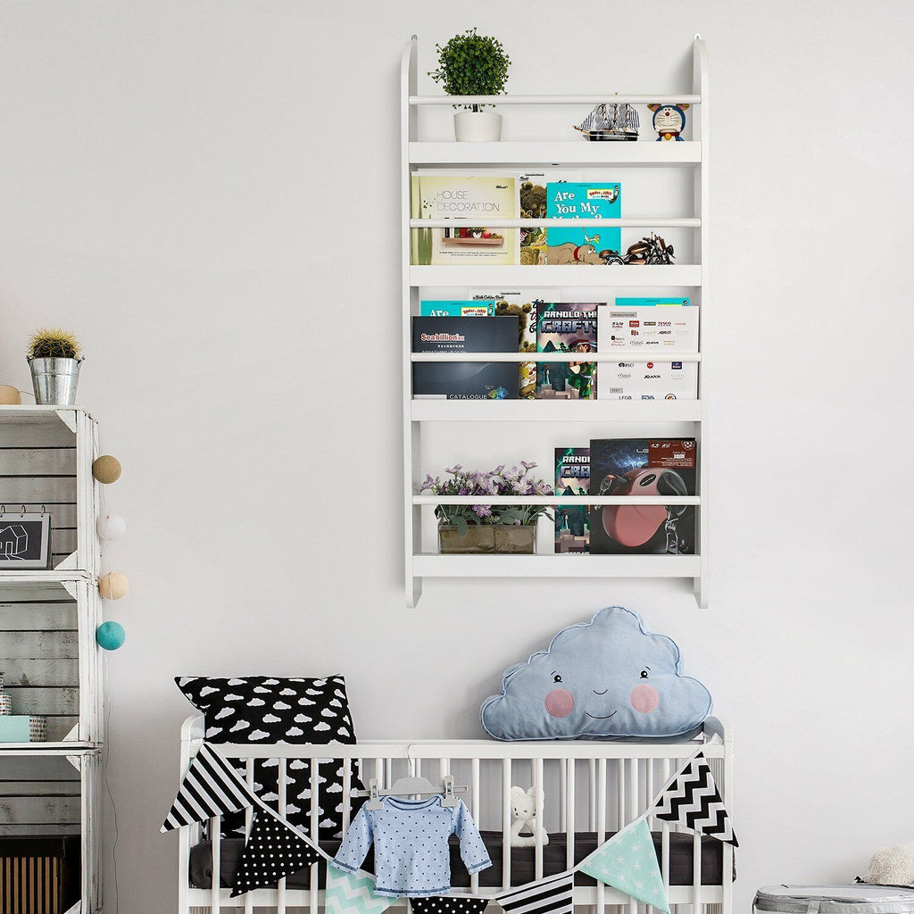 Wall Mounted Children Bookcase Kids Display Bookshelf Storage Unit Shelving Rack