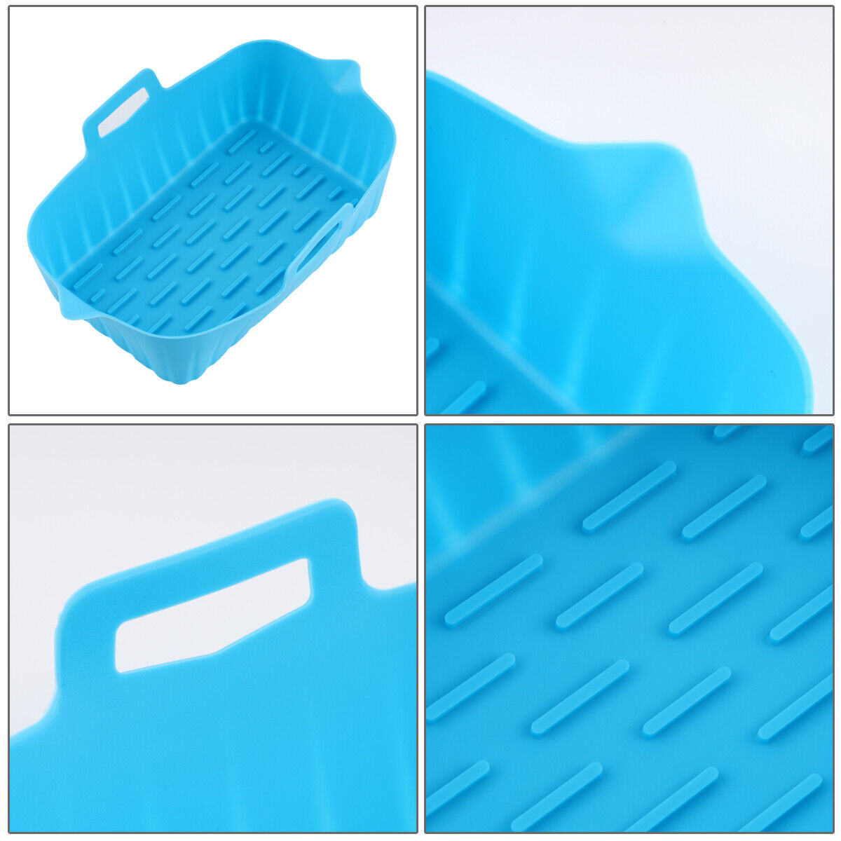 Reusable Silicone Rectangle Pot For NINJA Air Fryer Kitchen BBQ Heating Baking