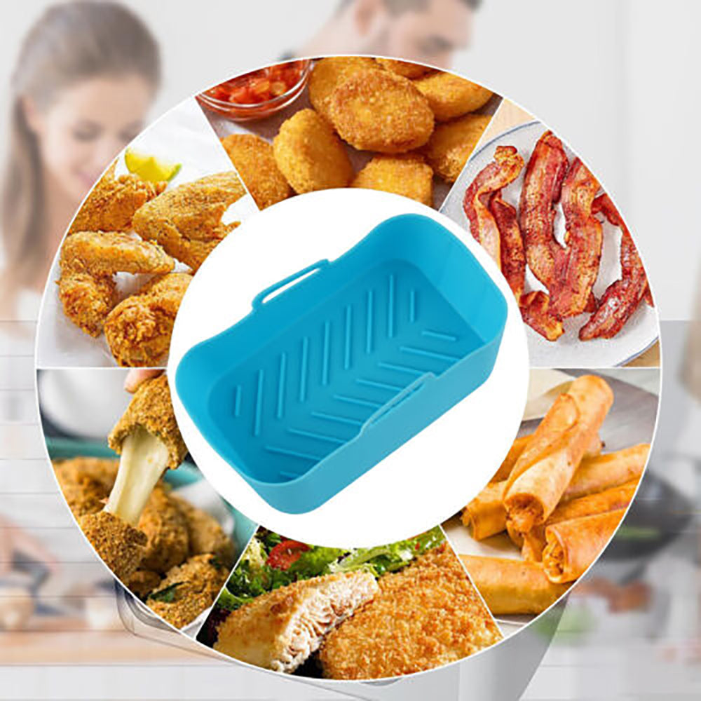 2PCS Square Silicone Pot For NINJA Air Fryer Kitchen BBQ Plate Heating Baking UK