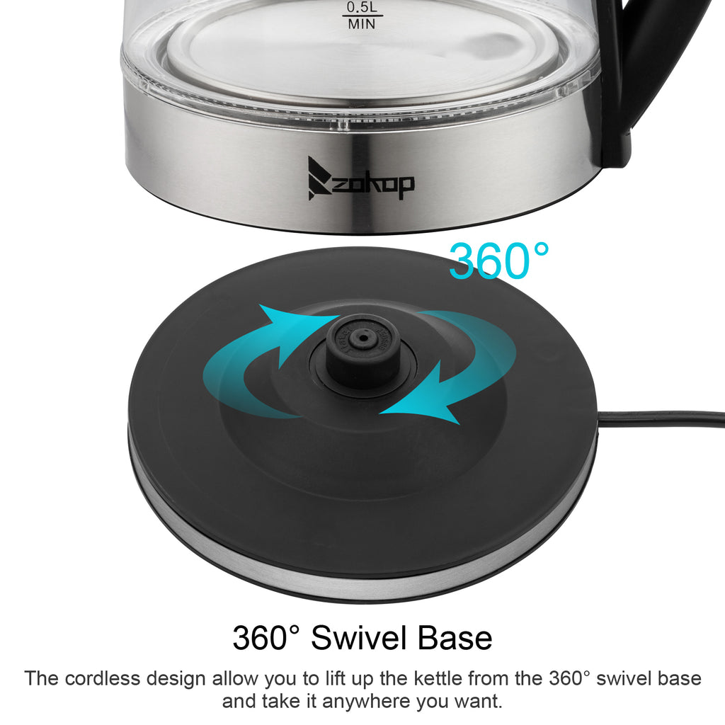 【Old Code：42128382】 HD-250 220V 2000W 2L Blue Glass Electric Kettle