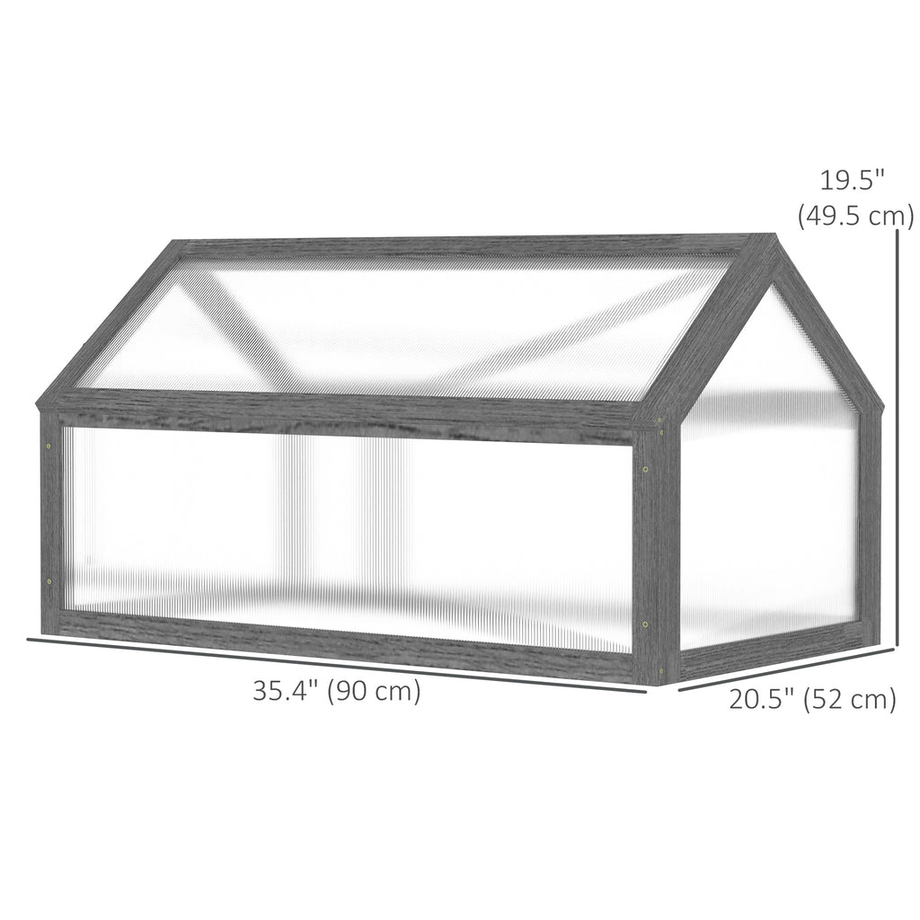 Wooden Cold Frame Greenhouse Garden Portable Raised Planter