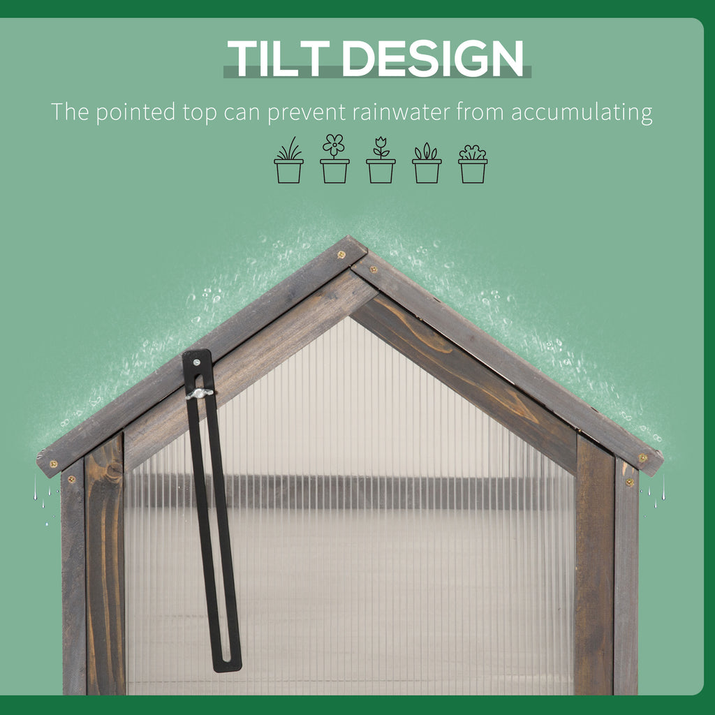 Wooden Cold Frame Greenhouse Garden Portable Raised Planter