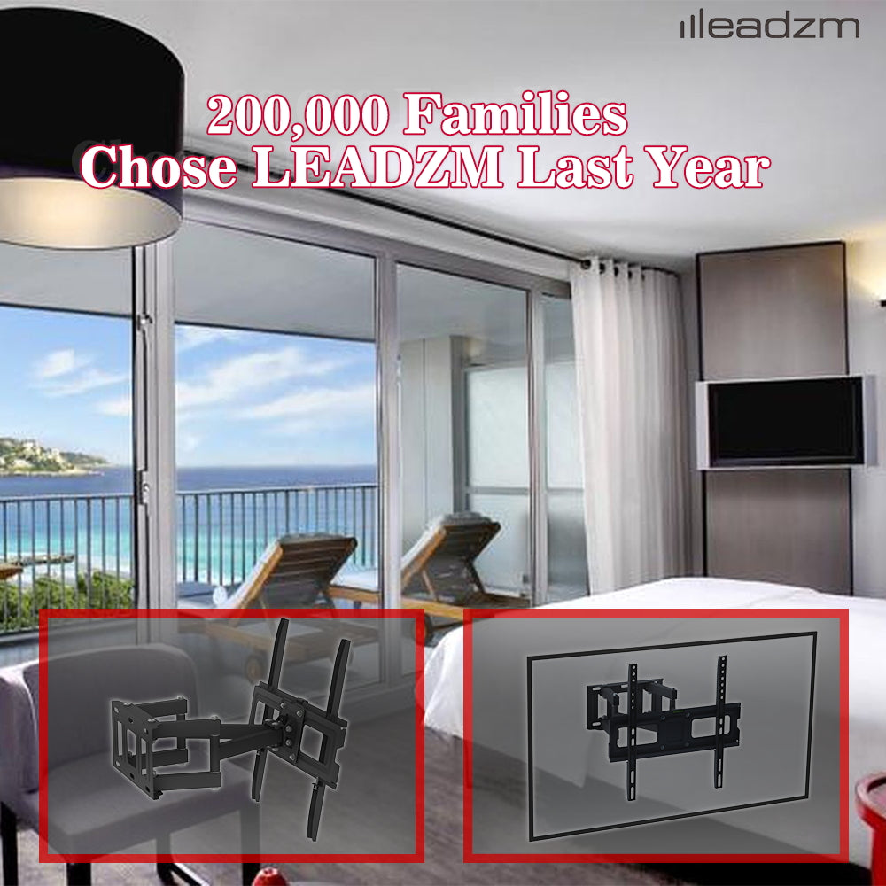 LEADZM 26-55 Inch Double Pendulum Large Base TV Stand TMDS-105 Bearing 40Kg/Vese400*400/Upper And Lower-10~ 10°