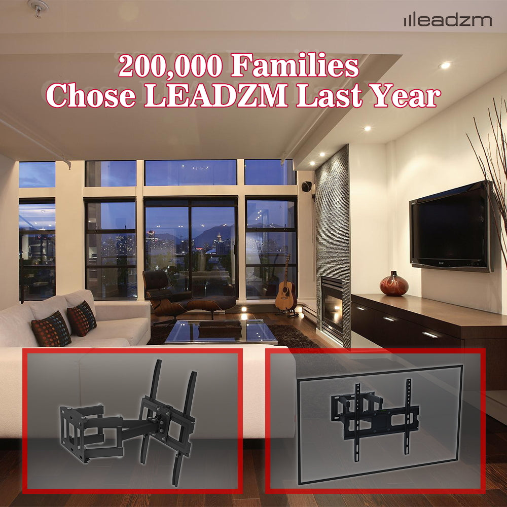 LEADZM 26-55 Inch Double Pendulum Large Base TV Stand TMDS-105 Bearing 40Kg/Vese400*400/Upper And Lower-10~ 10°