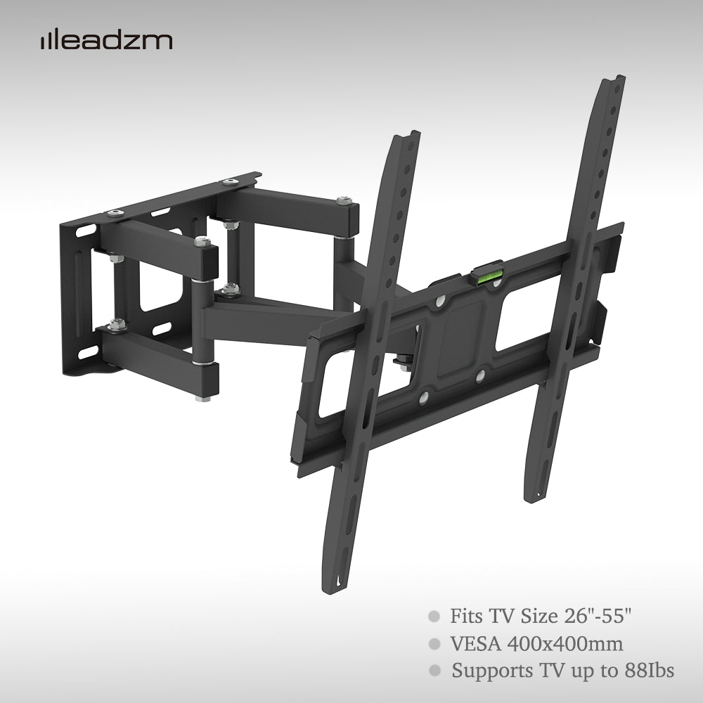 LEADZM 26-55 Inch Double Pendulum Large Base TV Stand TMDS-105 Bearing 40Kg/Vese400*400/Upper And Lower-10~ 10°