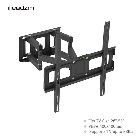LEADZM 26-55 Inch Double Pendulum Large Base TV Stand TMDS-105 Bearing 40Kg/Vese400*400/Upper And Lower-10~ 10°