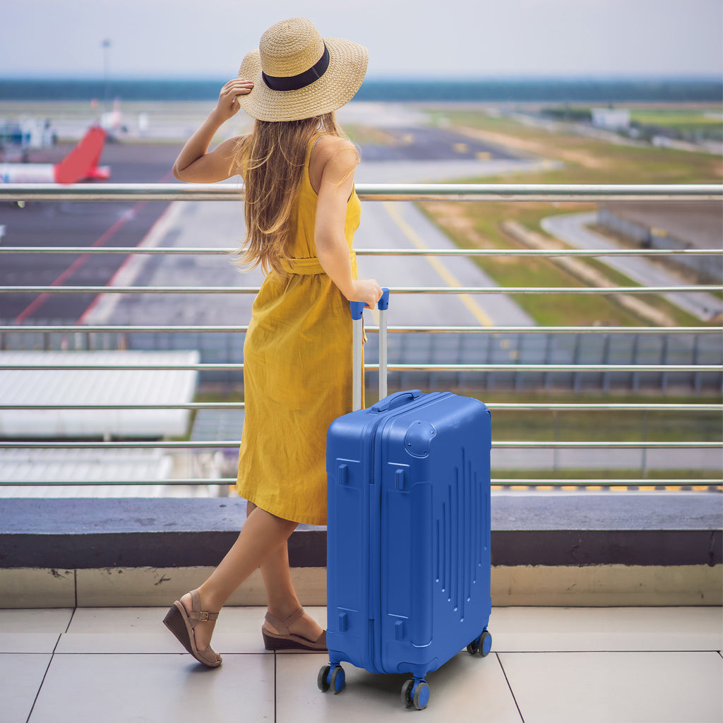 Durable ABS Luggage Suitcase with Non-TSA Lock – 28in Deep Blue