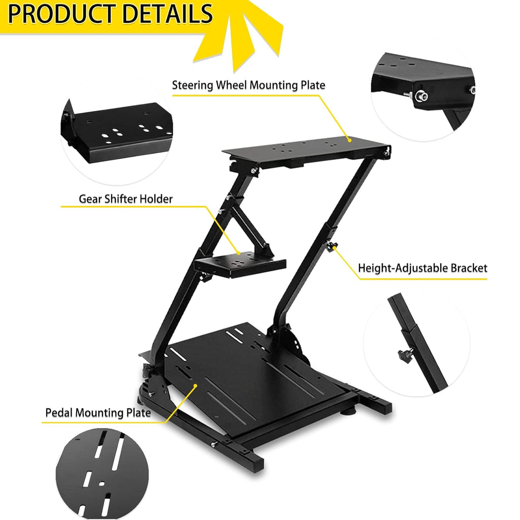 G29 G920 Racing Wheel Stand, Height Adjustable & Foldable Steering Wheel Stand for Logitech G923 G25 G27,Supporting Thrustmaster T80 T150 TX F430 Gaming Wheel Stand(Wheel Pedals NOT Included)
