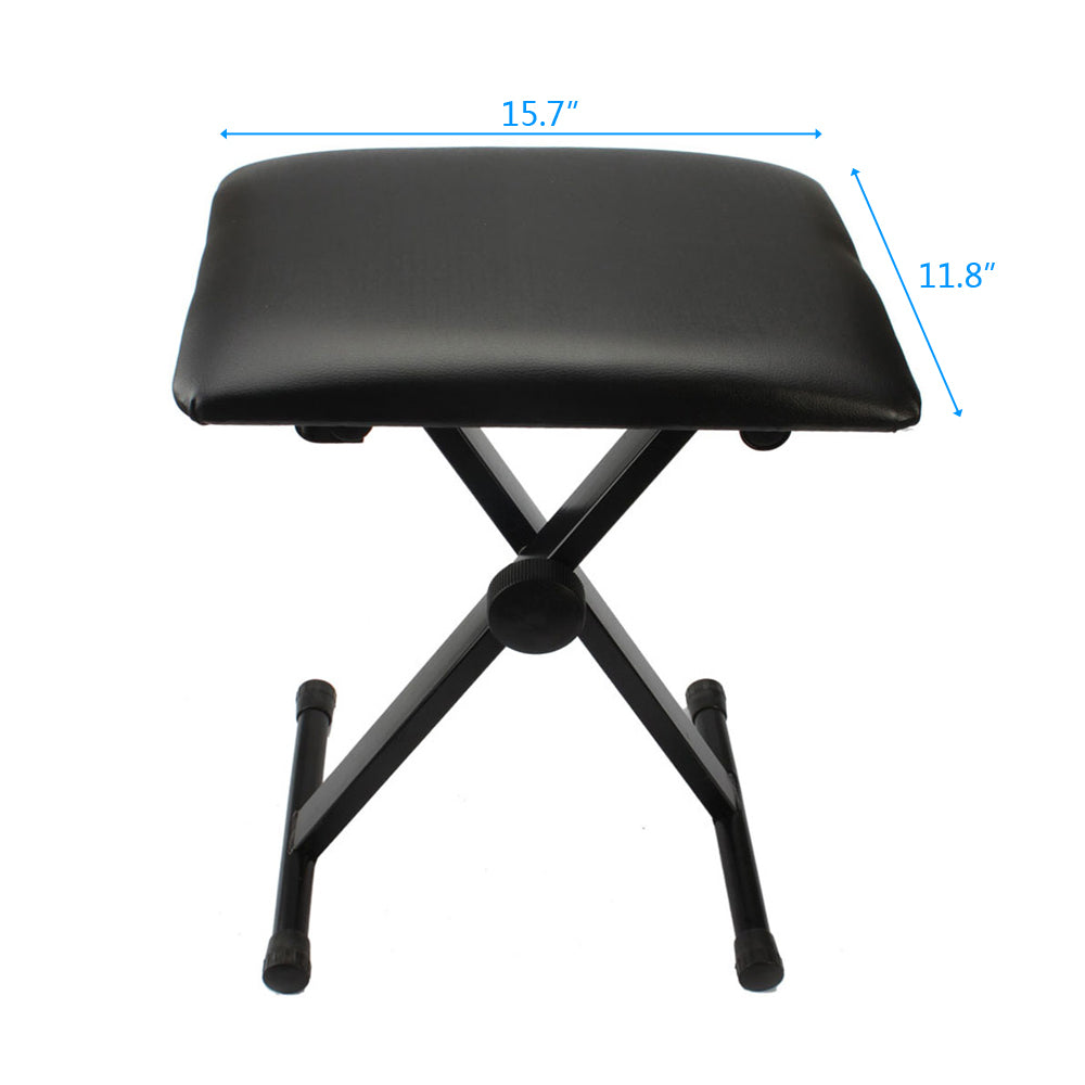 【Replace 53441860】 Adjustable Folding Piano Bench Stool Seat Black
