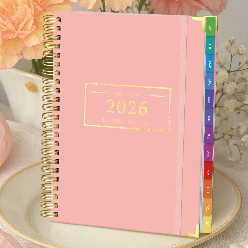 2026 A5 Weekly Monthly Planner – Organizer with Tabbed Dividers