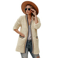 Temperament plush mid-length coat