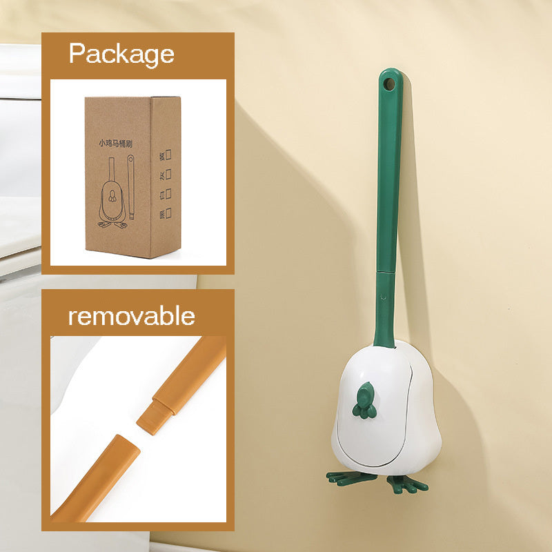 Rubber Head Toilet Brush Soft Non-slip Cleaning Brush Wall Hanging Floor Super Decontamination Bathroom Cleaning Tool