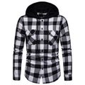 Men's Plaid Hooded Long Sleeve Shirt