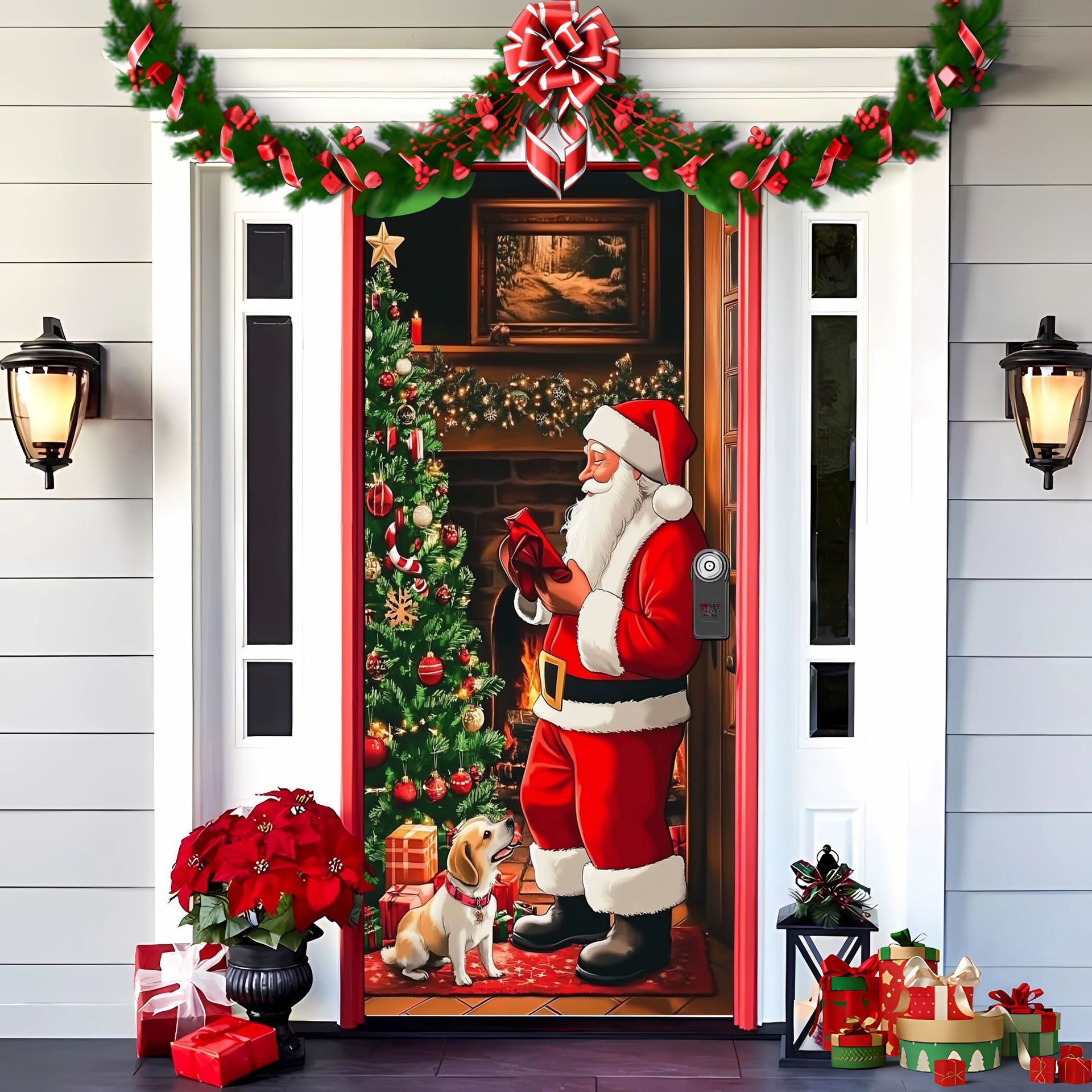 Christmas Curtain Decoration Hanging Cloth Background