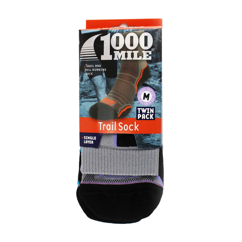2 Pack Ladies Trail Single Layer Socks