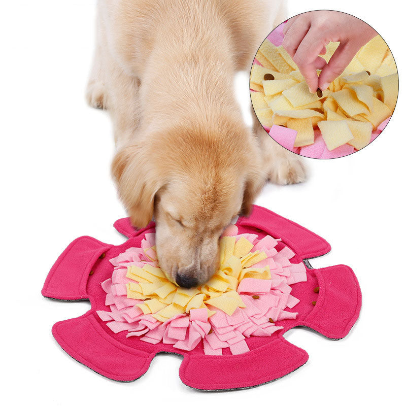 Flower-shaped dog yoga mat