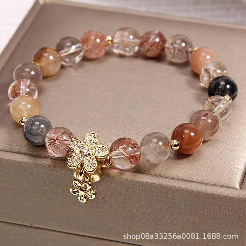 Gold Rutilated Quartz Bracelet Money Drawing And Luck Changing Business Prosperity Natural Crystal