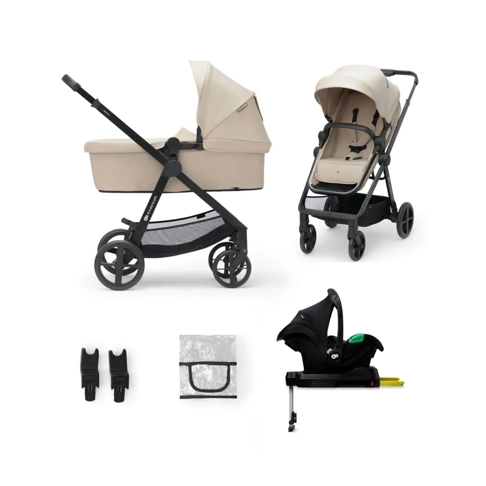 Kinderkraft Newly Mink Pro 4-in-1 Travel System - Sand Beige