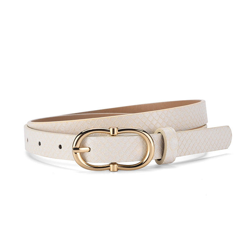 Versatile Snake Print Leather Belt For Women