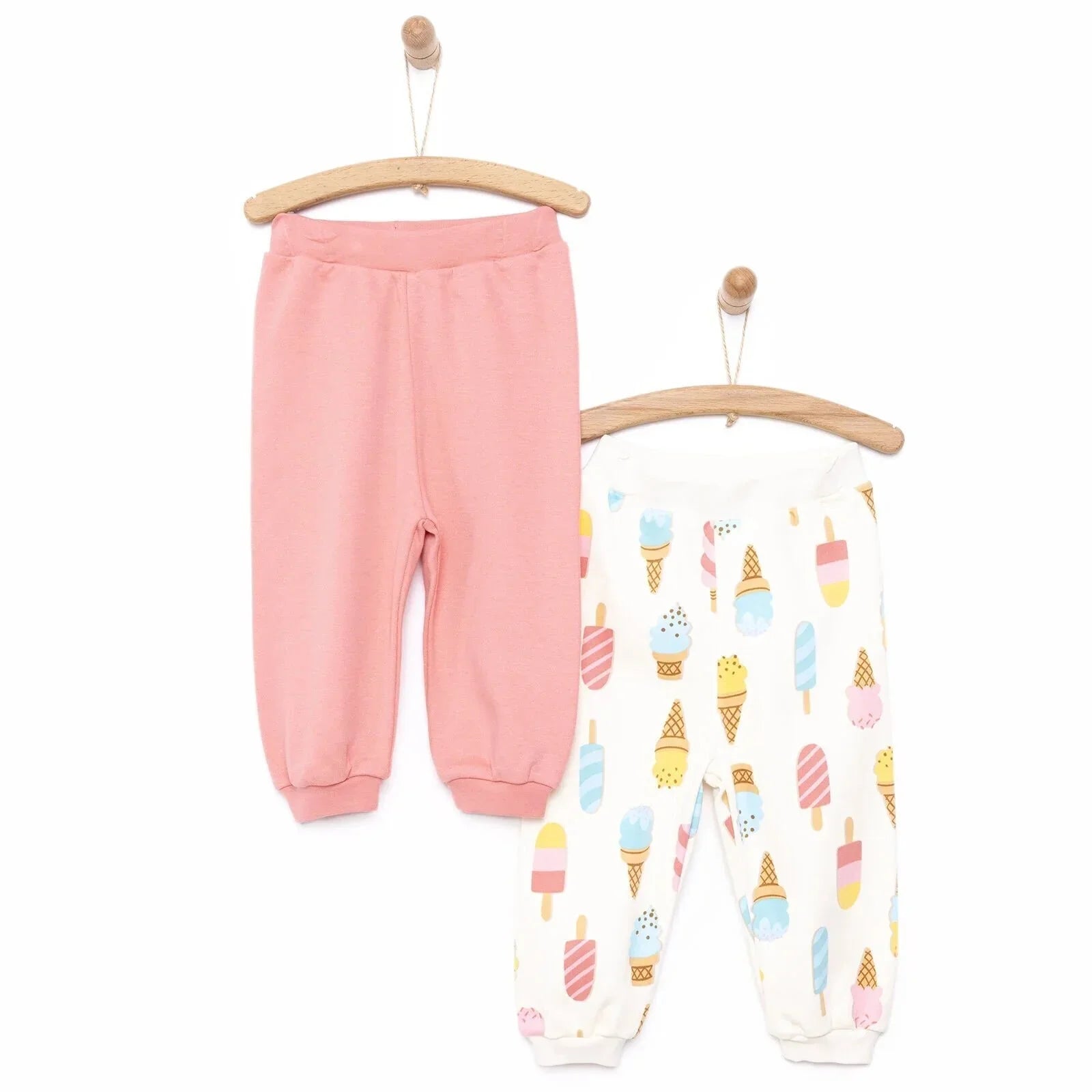 HelloBaby Baby Girl Ice Cream Printed Footless Bottom 2 pcs - Pink