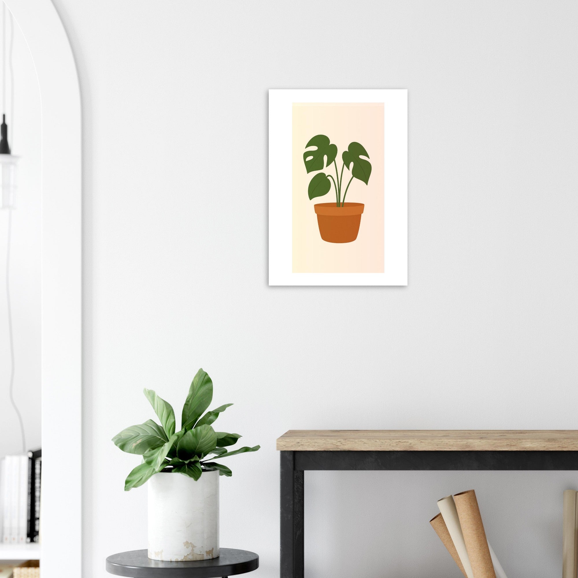 Minimalist Monstera Plant Print – Boho Botanical Wall Art