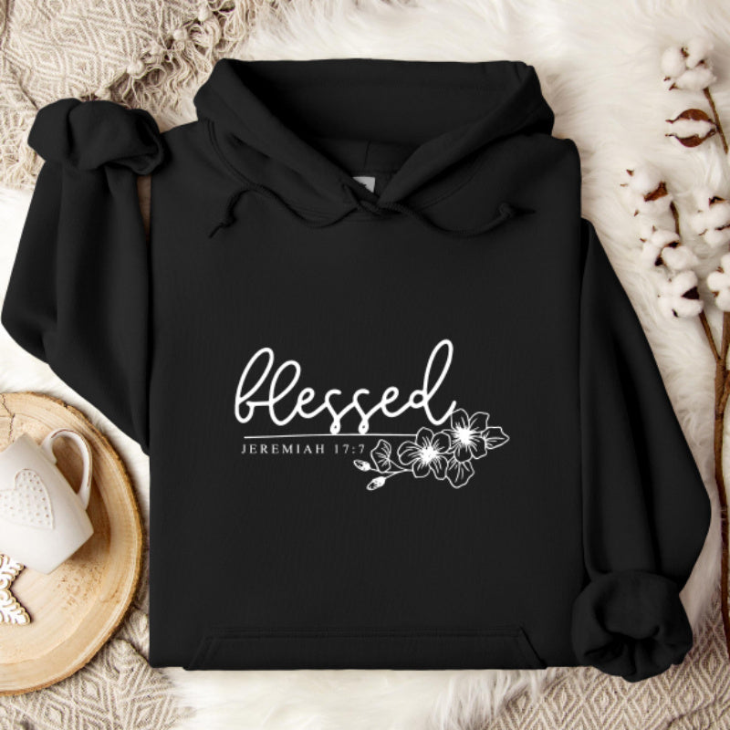 All-matching Hooded Solid Color Printing Sweater