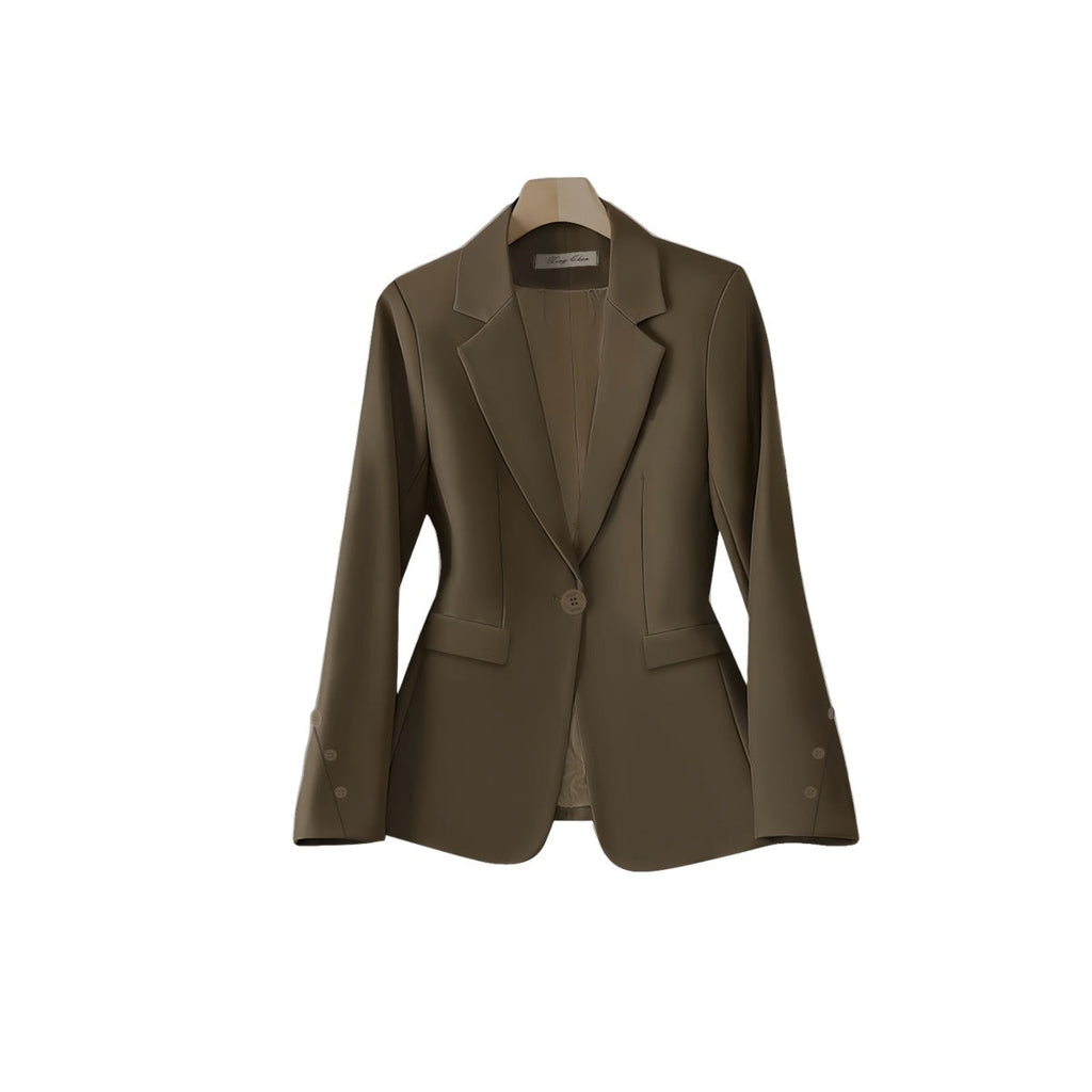 Korean Style Loose Spring And Autumn High-grade Female Brown Suit