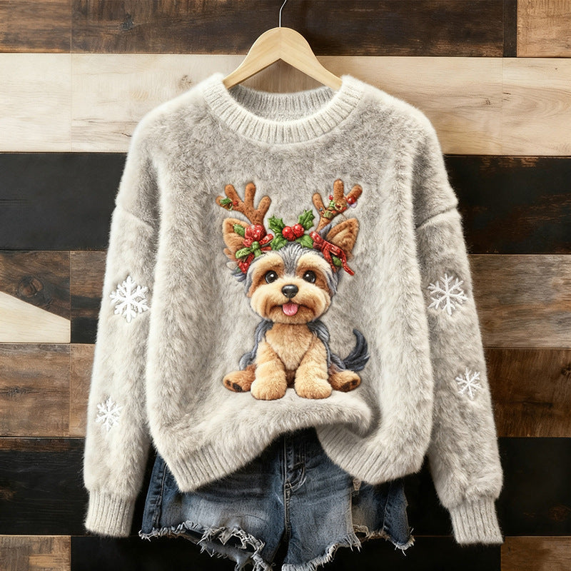 Women's 3D-printed Casual Christmas Hoodie
