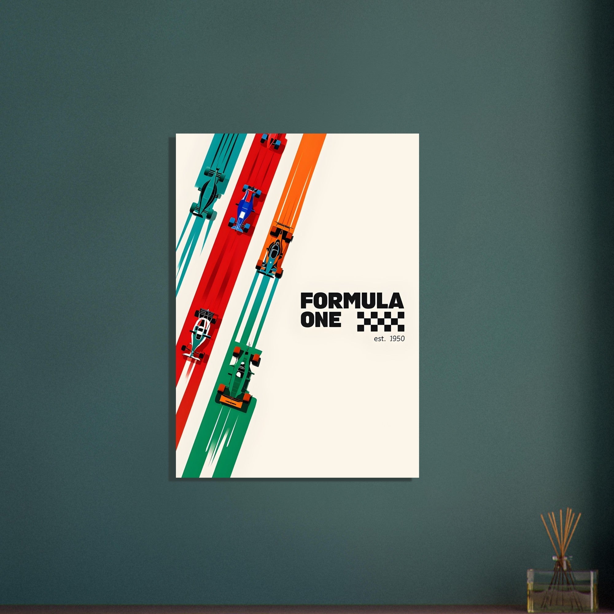 Retro Racing Poster - Vintage Matte Wall Art | Classic Car Motorsport Print for Home Decor
