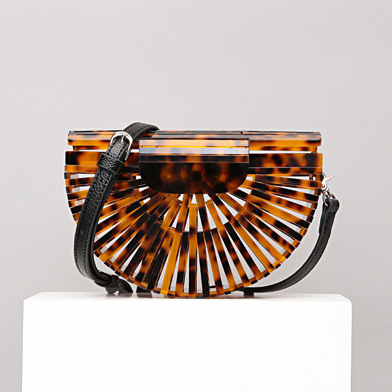 Round Acrylic Cross Body Bag Summer Mini Girls Lady Handbags
