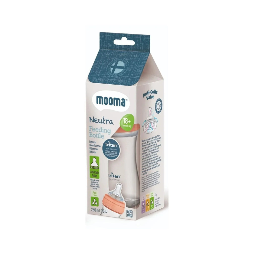 Mooma Neutra Tritan Bottle Fast Flow 18+ months 250ml - Coral Pink