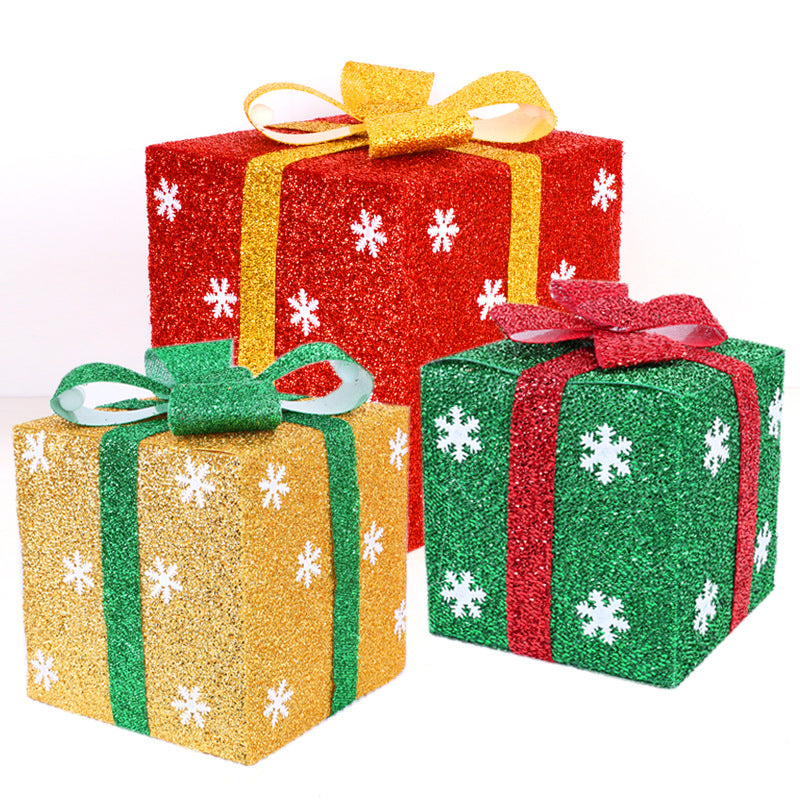 Christmas Day Bar And Shopping Mall Window Display Snowflake Gift Wrapping Box