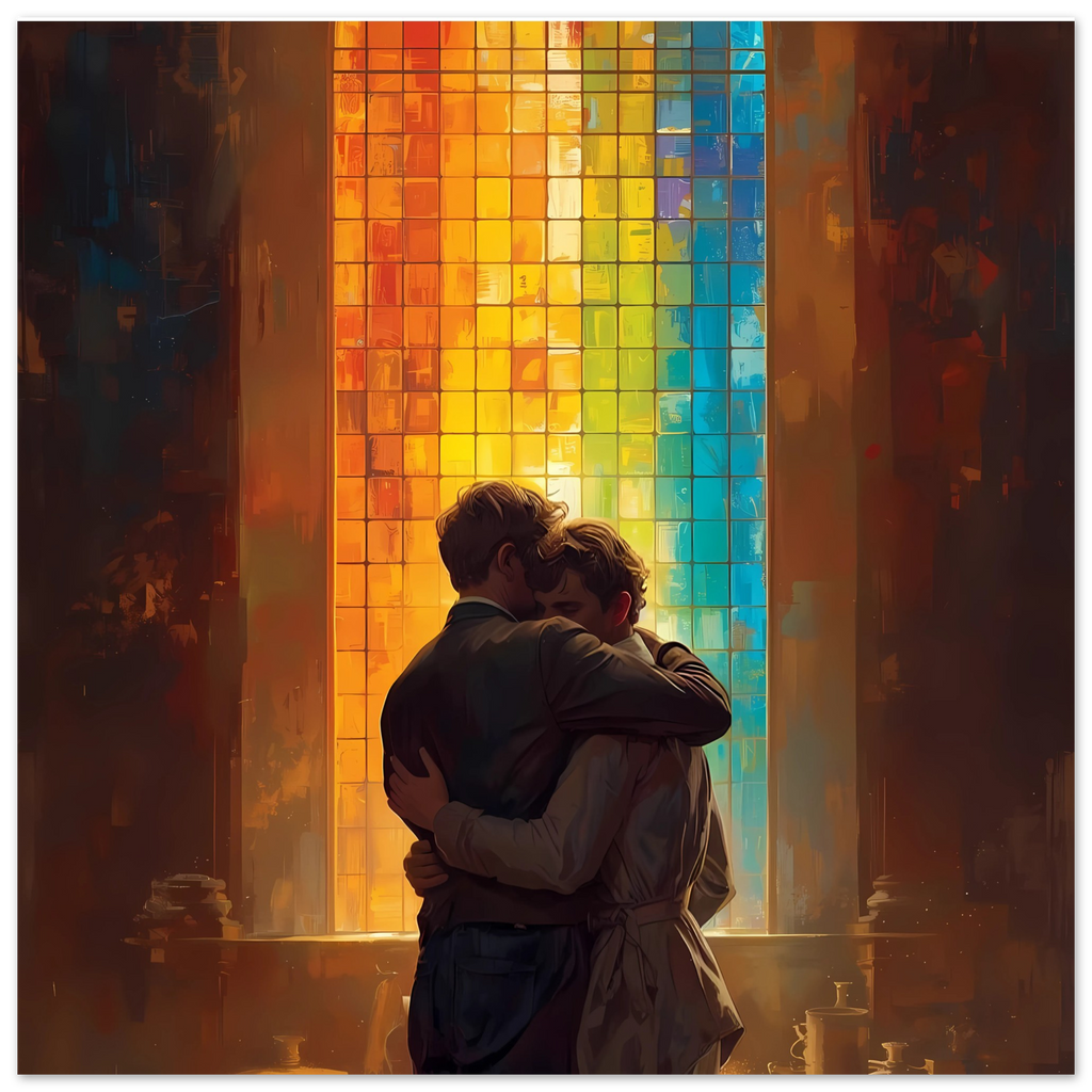 Rainbow Window Poster – Love and Unity Art Print - Vibrant Wall Decor