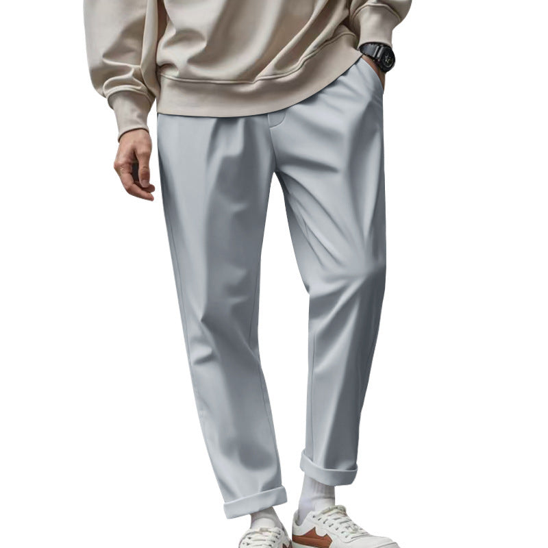 Men's Trousers With Pockets Casual Loose Comfortable Quick-drying Waist-tied Pants