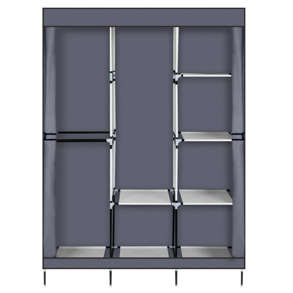 71" Portable Closet Wardrobe Clothes Rack Storage Organizer with Shelf Gray