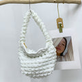 Women's Fashion Casual Solid Color Pleated Clouds Underarm Bag