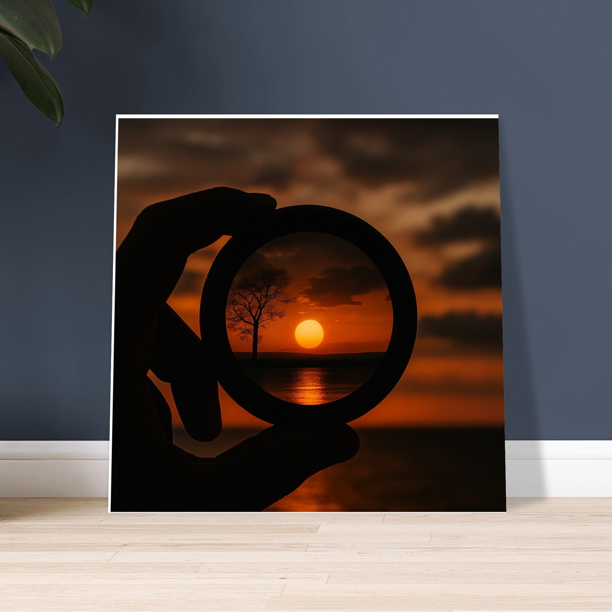 Sunset Through Camera Lens Wall Art – Photography Inspired Scenic Poster