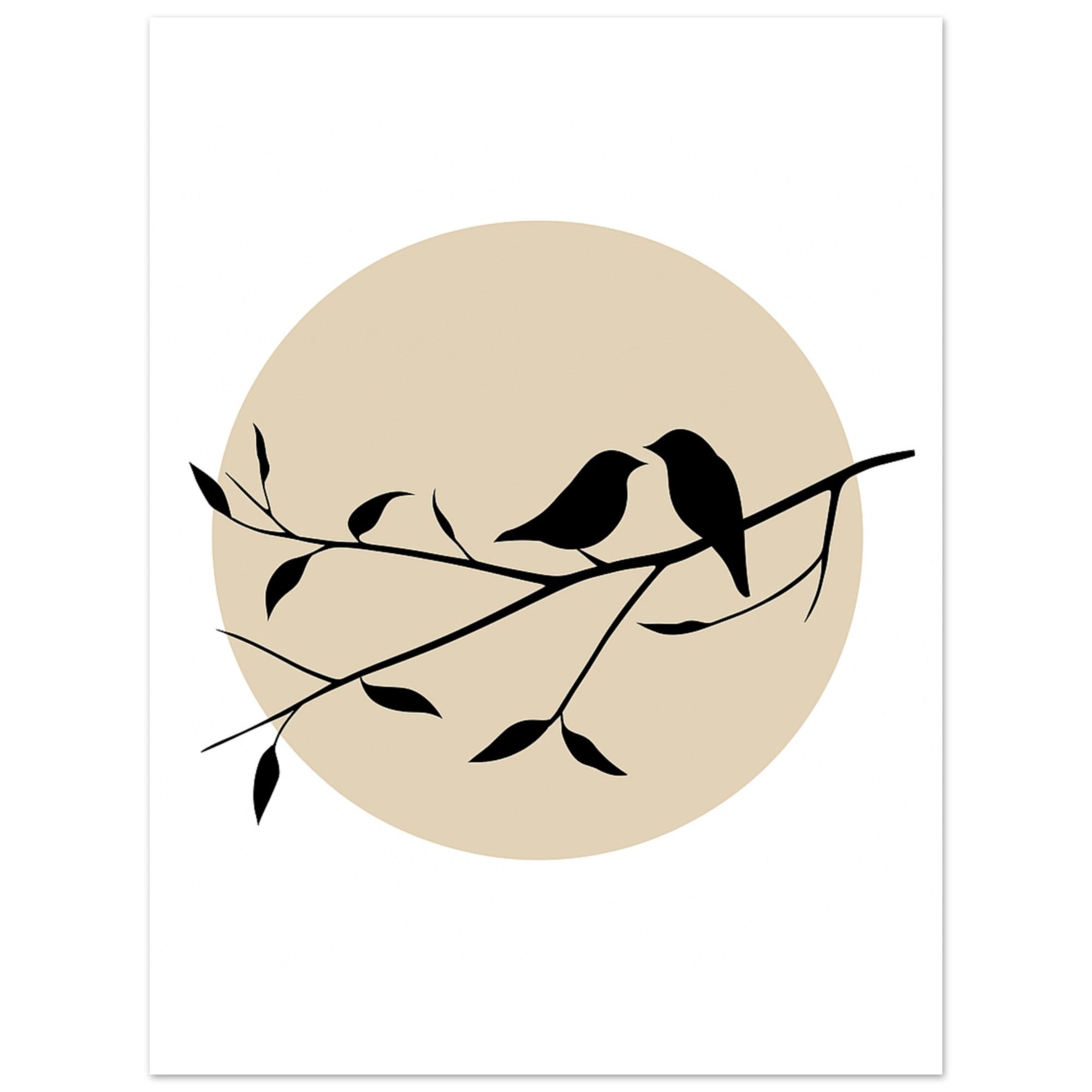 Bird Silhouette Poster – Minimalist Wall Art with Setting Sun | Nature Decor Gift