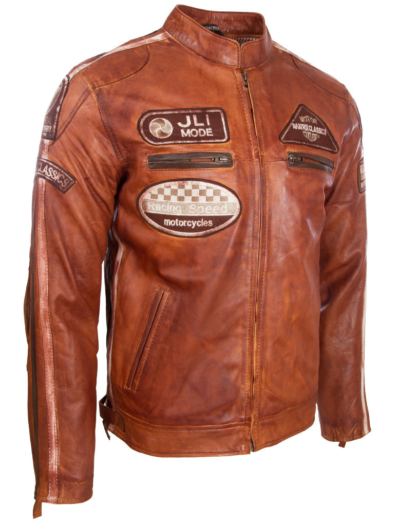 CXUS Men's Racing Biker Jacket - Nevada Timber