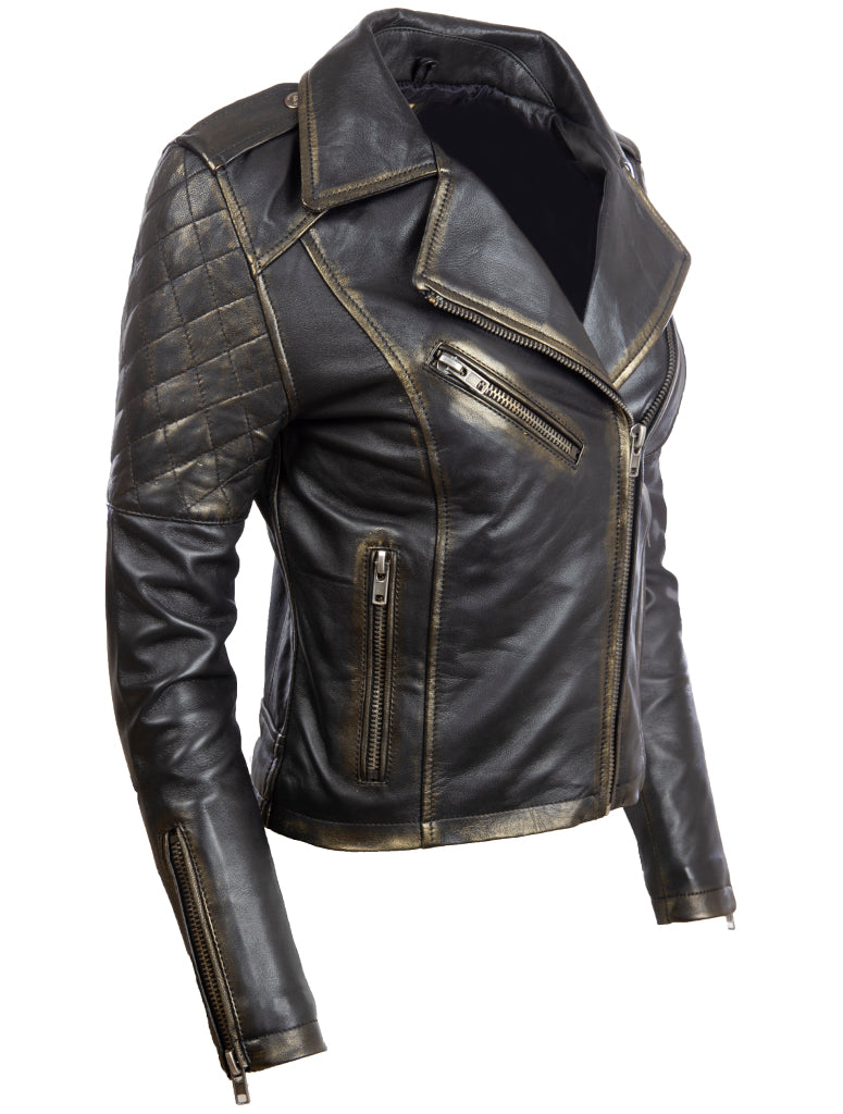 VVGJ Women's Biker Jacket - Gold