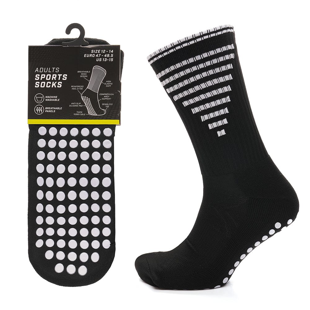 3 Pairs Black Anti Slip Football Grip Socks for Men Sports Socks for Gym Running Yoga Trekking Hiking by  Sock Stack