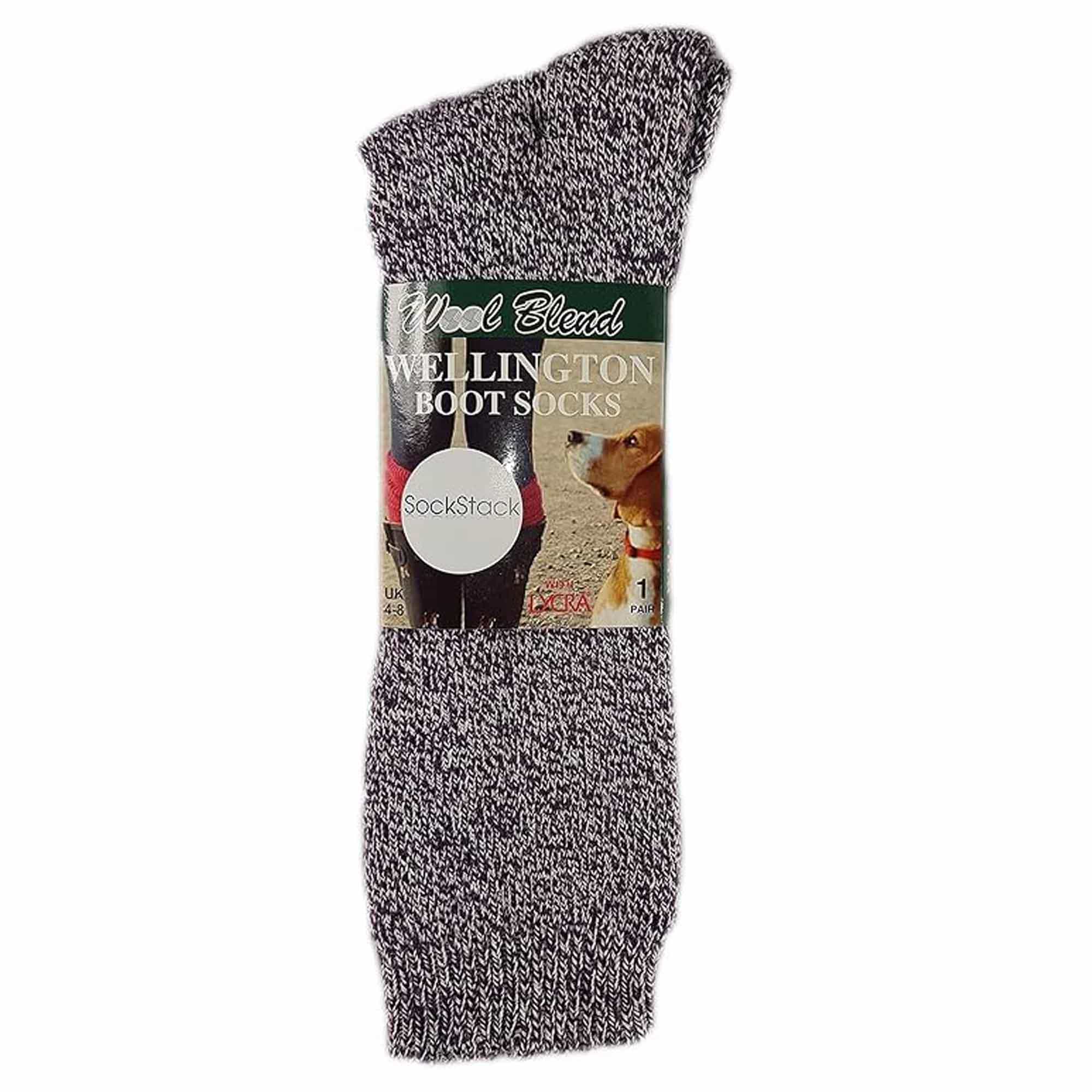3 Pairs Ladies Wellington Boot Socks Warm Thermal Knee-High Outdoor Hiking Wool Blend Moisture-Wicking Assorted Colors Size UK 4-8 EU 37-40 by Sock Stack