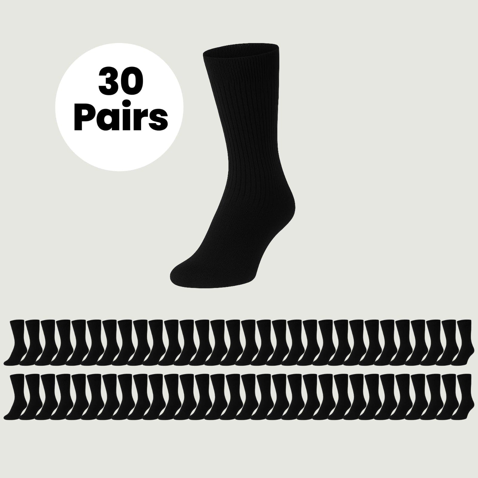 30 Pairs Mens Cotton Rich Performance Sport Socks Outdoor Athletics Running Hiking Football Black Grey White Sock Cushioned Anti-Blister Moisture-Wicking Breathable Comfortable UK 6-11 by Sock Stack